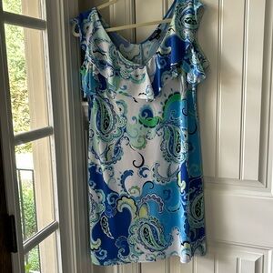 MSK pattern dress  cold shoulder great colors